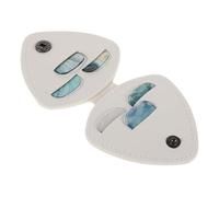 AKOOSY Set Custodia Portatile per Plettri per Chitarra in Pelle Pu Bianca con 3 Spessori Assortiti, Porta Plettri per Chitarra Acustica e Elettrica, Custodia Compatta per Plettro Basso,