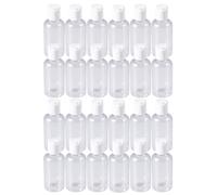 AKOOSY Set di 24 Travel Size Bottles da 60ml in Plastico Bianco, Bottiglie da Viaggio Ricaricabili Leggere e Resistenti per Facial Toner e Body Lotion, per Attività Colore Casuale