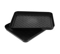 AKOOSY Set di 3 Vaschette Porta Scarpe in Abs Nero Versatile ed Elegante, Vassoi Salvasporco per Esterno e Interno, per Organizzare Scarpe e Stivali in Maniera Pratica