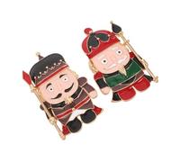 AKOOSY Spilla Schiaccianoci Smaltata 2 Pezzi per Donna, Spille da Cappello e Giacca Chiusura Sicura, Accessori Natalizi Decorativi per Vestiti, Cappelli e Zaini