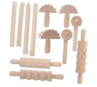 AKOOSY Strumenti Modellazione Argilla in Legno per Utensili Sicuri e Resistenti per Plastilina e Pasta Modellabile Kit Creativo per Formare e Lisciare con Superfici Lisce e Protettive