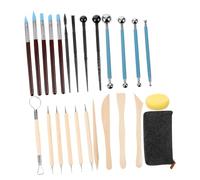 AKOOSY Strumenti per Modellare Argilla Ergonomici Kit Scultura Ceramica per Principianti Utensili per Intaglio e Rifinitura Terracotta per Creta Pasta Modellare e Fai da Te