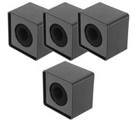 AKOOSY Supporto Microfono da Intervista Cubo a Bandiera Quadrato Nero 4 Pezzi, Copertura Microfono Abs Resistente per Uso Professionale, Accessorio Stabile per Microfoni in Ambito Dj