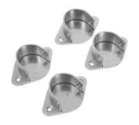 AKOOSY Supporto per Asta in Acciaio Inossidabile 32mm Base Flangiata a Diamante, Set 4 Pezzi per Armadio e Guardaroba, Staffa Porta-asta Resistente per Spazi Umidi e Carichi Pesanti,