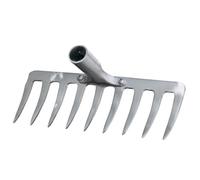 AKOOSY Testa Rastrello Per Allentare Terreno e Prato, Robusta in Ferro a 9 Denti, Attrezzo Agricolo Multifunzione Per Giardinaggio Stagionale e Raccolta Foglie