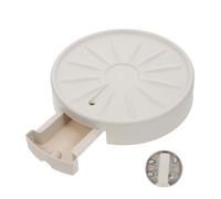 AKOOSY Vassoio per Piante con Ruote e Cassetto Estraibile Portavaso Rotondo 22,5 Cm Beige per Interni con Drenaggio e Ventilazione Protezione Radici Supporto Mobile per Fioriere