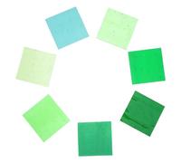 AKOOSY Vetro Fusibile Serie Verde 7 Pezzi 5x5 Cm per Orecchini e Spille | Materiale per Lavoretti Creativi, Rapida a Bassa Temperatura, Compatibile Forno a Microonde