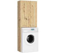 AKORD Armadietti per lavatrici FIN 180, larghezza 64 x altezza 180 x profondità 30 cm, con vano portaoggetti a 2 ante e 4 ripiani, armadietto per asciugatrice