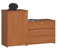 AKORD | Armadio 2 in 1 + Organize Scarpiera Portascarpe in legno | Grande Capacità di Stoccaggio Salva-Spazio per il Corridoio | Moderne | 98,4 x 68/43 x 33 cm | Peso 29 kg | Ontano