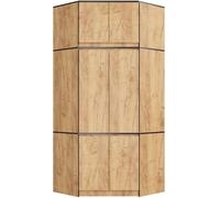 AKORD Armadio Angolare con Rialzo S100, Guardaroba 6 Ante e 9 Ripiani, Mobile Salvaspazio per Camera e Corridoio, 100x235x50 cm, Rovere Craft
