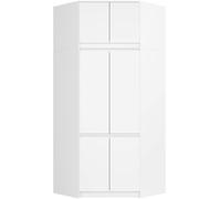 AKORD Armadio Angolare con Rialzo S100, Guardaroba 6 Ante e 9 Ripiani, Mobile Salvaspazio per Camera e Corridoio, 100x235x50 cm, Bianco