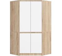 AKORD Armadio angolare S100 100 cm | con 4 ante | Interno spazioso | Salvaspazio | 100 x 180 x 50 cm | Peso 101,20 kg | rovere Sonoma/bianco