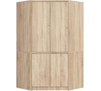 AKORD Armadio Angolare S100 per Camera da Letto, Guardaroba Salvaspazio con 4 Ante e 6 Ripiani, 100x180x50 cm, Rovere Sonoma