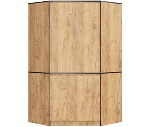 AKORD Armadio Angolare S100 per Camera da Letto, Guardaroba Salvaspazio con 4 Ante e 6 Ripiani, 100x180x50 cm, Rovere Craft