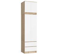 AKORD | Armadio con Estensione | Armadio con Ripiani, e Appendiabiti e Cassetti | 234 cm di Altezza | Mobiletto Cameretta Camera da Letto | Mobili soggiorno | Guardaroba |Rovere Sonoma | Bianco