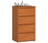 AKORD | Cassettiera a 4 Cassetti | Credenza Alta | Moderna Mobiletto per Soggiorno Sala da Pranzo Camera da Letto Corridoio Bagno | Armadio Cameretta | 35x40x74 cm | Ontano