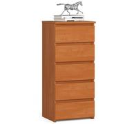 AKORD | Cassettiera a 5 Cassetti | Credenza Alta | Moderna Mobiletto per Soggiorno Sala da Pranzo Camera da Letto Corridoio Bagno | Armadio Cameretta | 35x40x92 cm | Ontano