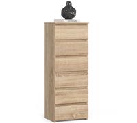 AKORD | Cassettiera a 6 Cassetti | Credenza Alta | Moderna Mobiletto per Soggiorno Sala da Pranzo Camera da Letto Corridoio Bagno | Armadio Cameretta | 35x40x109 cm | Rovere Sonoma