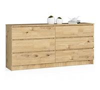 AKORD Cassettiera K 160 cm | 10 Cassetti | Moderna Mobiletto per il soggiorno Camera da letto Armadio Soggiorno Bagno | Salvaspazio | 160 x 77 x 40 cm | Rovere artigianale