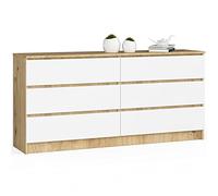 AKORD Cassettiera K 160 cm | 10 Cassetti | Moderna Mobiletto per il soggiorno Camera da letto Armadio Soggiorno Bagno | Salvaspazio | 160 x 77 x 40 cm | Rovere Artigianale