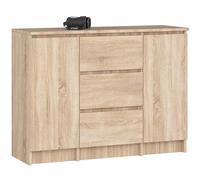 AKORD Cassettiera K100 con 2 Ante e 3 Cassetti | Mobiletti Ingresso Bagno | Armadio Cameretta | Comodino | Design moderno | 35x76x101 cm | Quercia Artisan & Quercia Artisan