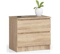 AKORD | Cassettiera K60 a 2 Cassetti | Moderna Mobiletto per Soggiorno Sala da Pranzo Camera da Letto Corridoio Bagno | Armadio Cameretta | 60x55x40 cm | Rovere Sonoma