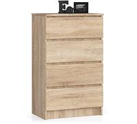 AKORD | Cassettiera K60 a 4 Cassetti | Credenza Alta | Moderna Mobiletto per Soggiorno Sala da Pranzo Camera da Letto Corridoio Bagno | Armadio Cameretta | 60x99x40 cm | Rovere Sonoma