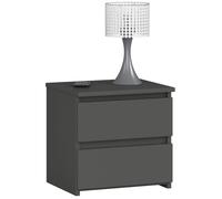 AKORD | Comodini Picolo con 2 Cassetti | Armadio Camera da Letto | Cassettiera Scrivania | Salvaspazio | 40 x 40 x 35 cm | 16mm Pannello laminato | Grigio Grafite Frontale