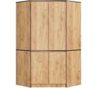 AKORD Craft - Armadio angolare in rovere 100 cm, 4 ante, 6 ripiani, 100 x 50 x 180 cm