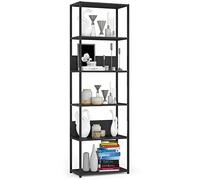 AKORD Libreria con 6 ripiani, larghezza 60 cm, stile industriale/loft, aperta, struttura scheletrica, scaffalatura in legno/metallo, per cucina, camera da letto, ufficio, scaffale con telaio in