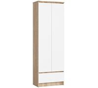 AKORD | Libreria per ufficio CLP 60 cm 1 cassetto e 2 ante | Libreria Chiusa | Porta Libri | Mobile Moderna con Ripiani | Salvaspazio | Librerie da Terra | Rovere Sonoma & Bianco Frontale