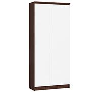 AKORD | Libreria per ufficio CLP Armadio 80 cm | 8 Ripiani e 2 Ante | Libreria Chiusa | Porta Libri | Mobile Moderna con Ripiani | Salvaspazio | Librerie da Terra | Wengé/Wit