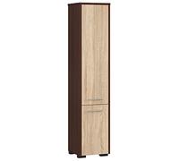 AKORD | Mobile Alto da Bagno FIN 2D | 30x140x30 cm, peso 25 kg | 2 Ante | Moderna Mobiletto | Armadio a muro | Armadietto chiuso in piedi | Adatto Anche come Pensile | Wenge/Rovere Sonoma