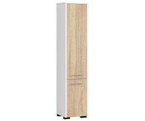 AKORD | Mobile Alto da Bagno FIN 2D | 30x140x30 cm, peso 25 kg | 2 Ante | Moderna Mobiletto | Armadio a muro | Armadietto chiuso in piedi | Adatto Anche come Pensile | Bianco/Rovere Sonoma