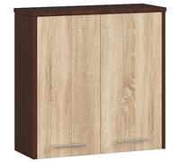 AKORD | Mobile Alto da Bagno FIN W30 a 1 Anta | Armadio a Muro Sospeso | Porta con Montaggio a Destra o a Sinistra | 30 x 60 x 22,5 cm | Peso 18 kg | Wengé | Rovere Sonoma
