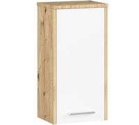 AKORD | Mobile Alto da Bagno FIN W30 a 1 Anta | Armadio a Muro Sospeso | Porta con Montaggio a Destra o a Sinistra | 30 x 60 x 22,5 cm | Peso 18 kg | Quercia Artisan & Bianco Frontale
