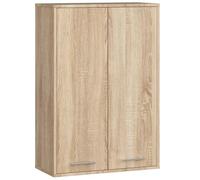 AKORD Mobiletto Bagno Sospeso FIN 64 cm - 2 Ante, 4 Ripiani - Pensile Bagno Salvaspazio Opaco 64x94x30 cm - Armadietto Modulare Sospeso per Spazi Stretti - Rovere Sonoma & Rovere Sonoma