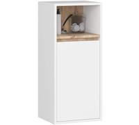 AKORD Pensile Bagno Sospeso VAMI 35 cm - 1 Anta 3 Ripiani - Mobiletto Salvaspazio da Parete - Design Moderno e Robusto in Pannelli Laminati - Arredo Bagno 35x80x30 cm - Bianco & Rovere Sonoma