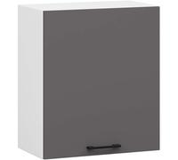 AKORD | Pensile da Cucina a Parete - Oliwia 50 cm | 2 Ripiani e 2 Anta Armadio da Cucina | Componibile Mobili da Cucine Armadi | Pannello laminato | 50 x 30 x 58 cm | Bianco & Grigio Grafite
