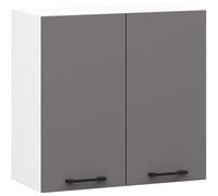 AKORD | Pensile da Cucina a Parete - Oliwia 60 cm | 2 Ripiani e 2 Anta Armadio da Cucina | Componibile Mobili da Cucine Armadi | Pannello laminato | 60 x 30 x 58 cm | Bianco & Grigio Grafite