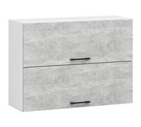 AKORD | Pensile da Cucina a Parete - Oliwia 80 cm G2 | 2 Ripiani e 2 Anta Armadio da Cucina | Componibile Mobili da Cucine Armadi | Pannello laminato | 80 x 30 x 58 cm | Bianco & Cemento