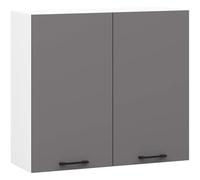 AKORD | Pensile da Cucina a Parete - Oliwia 80 cm H720 | 2 Anta Armadio da Cucina | Componibile Mobili da Cucine Armadi | Pannello laminato | 80 x 30 x 72 cm | Bianco & Grigio Grafite