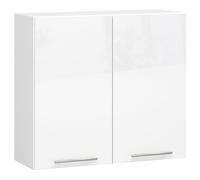 AKORD | Pensile da Cucina a Parete - Oliwia W80 | 2 Ripiani e 2 Anta Armadio da Cucina | Componibile Mobili da Cucine Armadi | Pannello laminato | 80 x 30 x 72 cm | Bianco | Bianco lucido