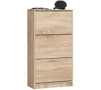 AKORD Scarpiera con 3 ribalta-scarpe | Ribalta-scarpe | Scarpiera chiusa | Panca per scarpe | Contenitore per scarpe | L60 x H113 x P28,5 cm, peso 29 kg | Colore: Rovere Sonoma