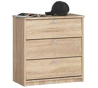 AKORD Scarpiera con 3 ripiani per scarpe e 3 ante a ribalta | Ribaltabile per scarpe | Ripiano per scarpe chiuso | Contenitore per scarpe | 60 x 62 x 31 cm | Peso 21 kg | Rovere di Sonoma