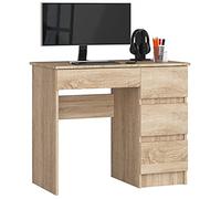 AKORD | Scrivania A-7 | 4 Cassetti | Office Desk | Scrittoio per Ufficio | Per Computer PC Laptop | Al lavoro | A casa | 50x90x77 cm | Rovere di Sonoma