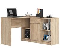 AKORD | Scrivania ad angolo B-17 | 2 in 1 Scrivania e Cassettiera con 1 cassetto | Scrivania Angolare | Scrivanie Gaming Ufficio Salvaspazio | L120 x H79/77 x P126 | 68 kg Rovere Sonoma