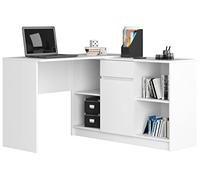 AKORD | Scrivania ad angolo B-17 | 2 in 1 Scrivania e Cassettiera con 1 cassetto | Scrivania Angolare | Scrivanie Gaming Ufficio Salvaspazio | L120 x H79/77 x P126 | 68 kg Bianco