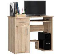 AKORD | Scrivania per PC Jay con Tastiera e Ripiano per PC | Scrivania per ufficio | Scrivania per Computer | Tavolo da ufficio | L90 x H74 x P50 cm 29 kg | Rovere Sonoma
