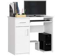 AKORD | Scrivania per PC Jay con Tastiera e Ripiano per PC | Scrivania per ufficio | Scrivania per Computer | Tavolo da ufficio | L90 x H74 x P50 cm 29 kg | Bianco